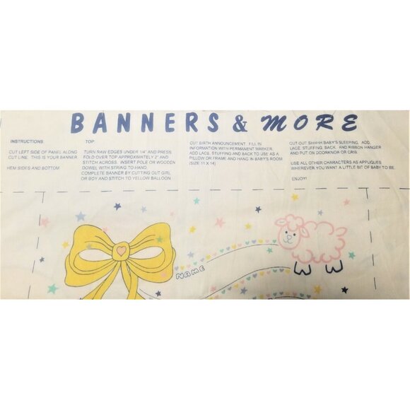 Baby Birth Announcement Banner Appliques & More Cut & Sew Princess Fabrics - Picture 2 of 11